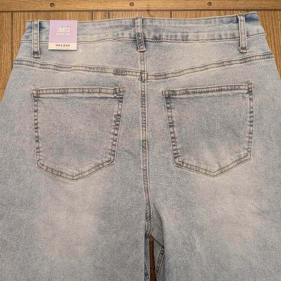 Women's WAX Jean Wide Leg Jorts Light blue Size Multipule - Picture 3 of 8